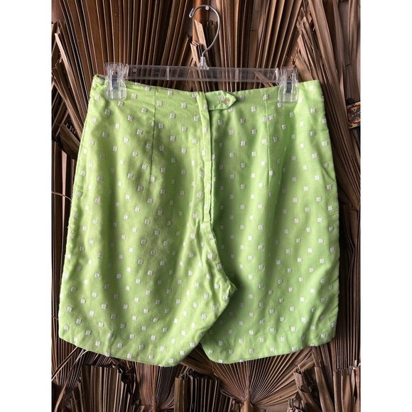 Vintage Neon Green Shorts Set Polka Dot Print Size Small 1960's - Picture 6 of 7